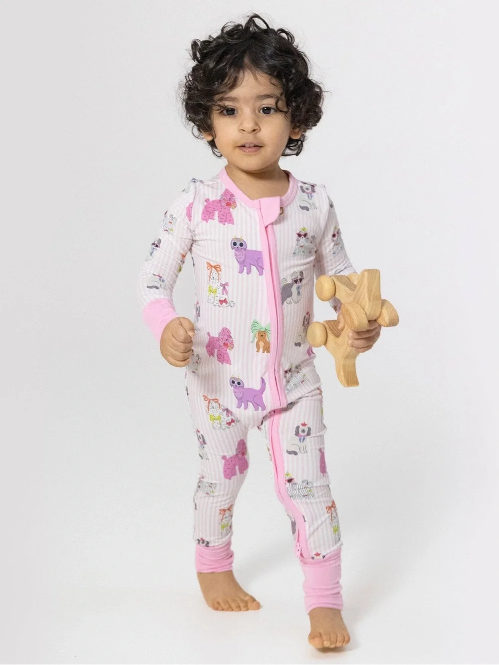 Angel Dear Pink Fancy Dogs Convertible Romper 0-3 3-6 6-12 12-18 18-24 months